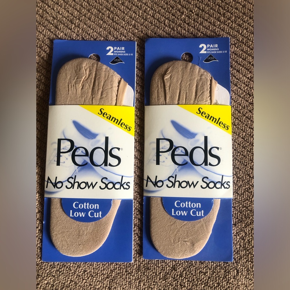 Two (2) Pkgs Peds No Show Cotton Low Cut Socks - Nude